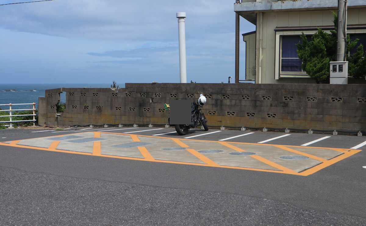 犬吠埼灯台 駐車場 バイク